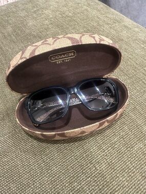 Coach Black Gradient Sunglasses with Monogram Case